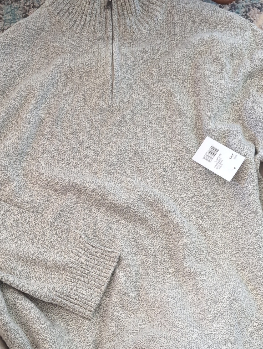 Even Tide Pete Snowheather Textured 1/4 Zip- XXL